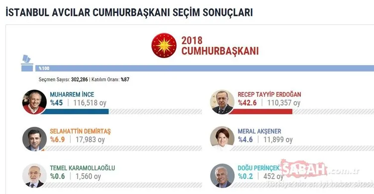 İşte İstanbul ilçelerinde cumhurbaşkanlığı seçim sonuçları