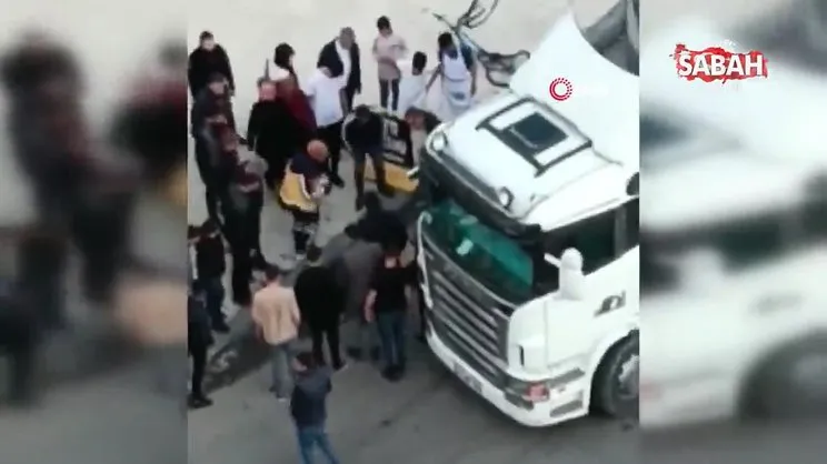 Tırın çarptığı bisikletli çocuk yaralandı | Video