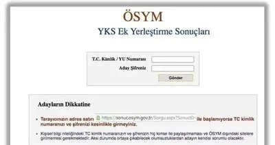 YKS ek tercih sonuçları sorgulama ÖSYM ekranı: 2024 YKS ek yerleştirme sonuçları nereden ve nasıl sorgulanır?