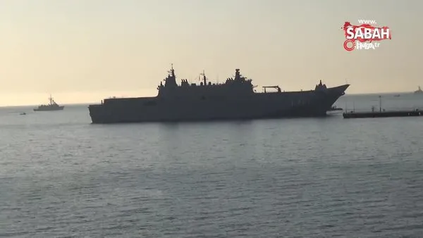 Dünyanın ilk SİHA savaş gemisi TCG Anadolu, Taşucu limanından ayrıldı | Video
