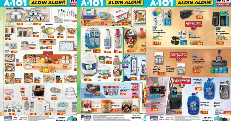 A101 AKTÜEL 22 EKİM PERŞEMBE! A101 aktüel indirimlerinde: çelik sahan seti, baharatlık, 4 bölmeli organizer