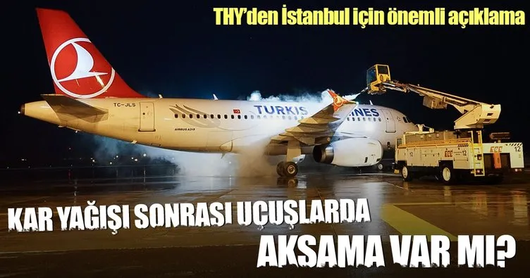 İstanbul’da kar yağışı uçak seferlerini aksatmadı