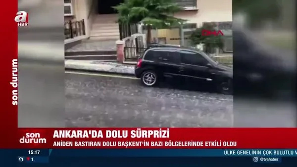 Son dakika! Ankara'da şiddetli dolu yağışı | Video