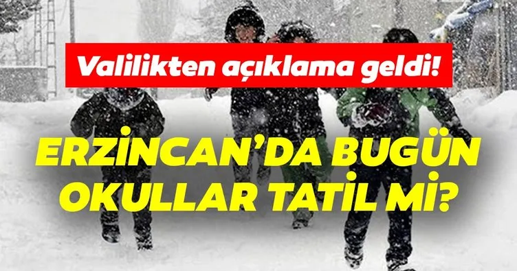 Erzincan’da bugün okullar tatil mi? Erzincan Valiliğinden kar tatili açıklaması geldi!
