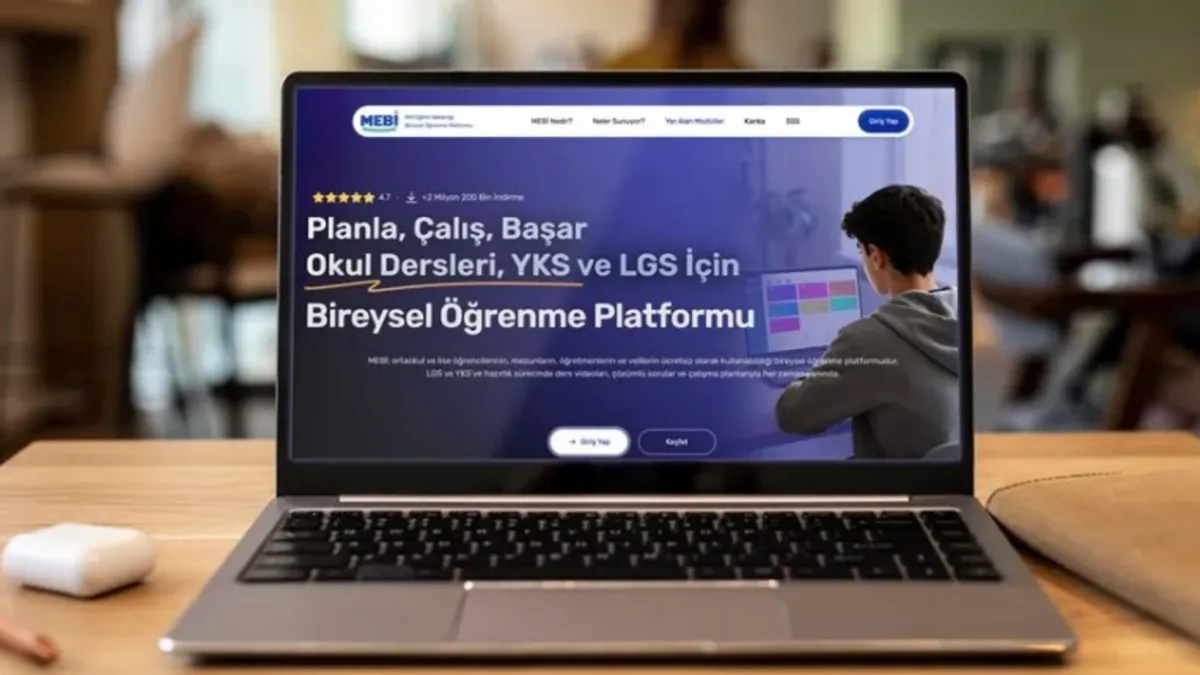 Milli Eğitim Bakanlığı'nın yapay zeka destekli bireysel öğrenme platformu MEBİ'yi gösteren bir görsel.