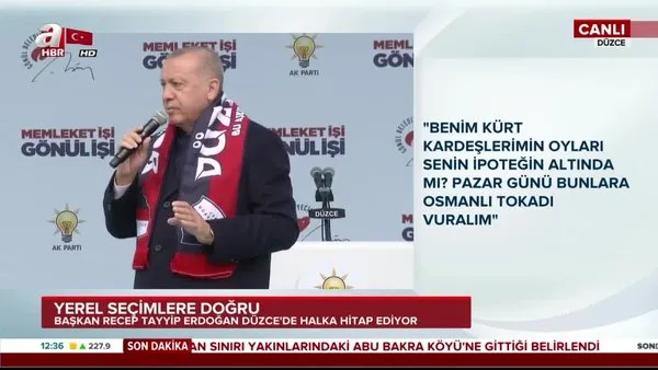 Cumhurbaşkanı Erdoğan, Düzce'de vatandaşlara hitap etti