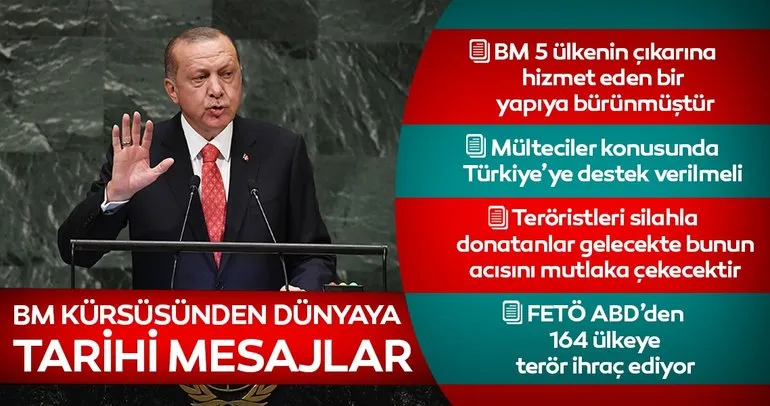 Son dakika haberi: Başkan Erdoğan’dan BM Genel Kurulu’nda tarihi mesajlar