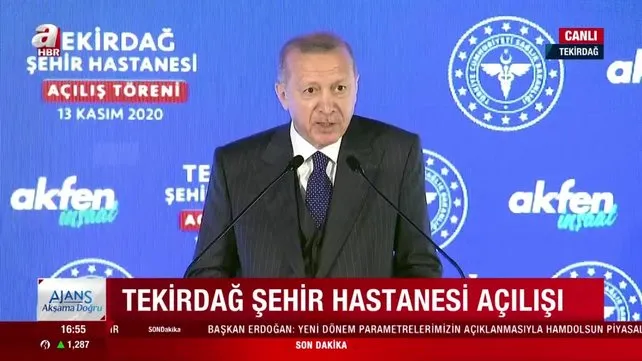 Cumhurbaşkanı Erdoğan'dan Tekirdağ İsmail Fehmi Cumalıoğlu Şehir Hastanesi açılış töreninde önemli açıklamalar