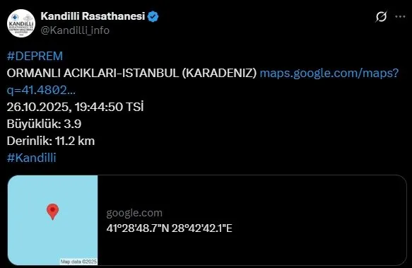 AFAD duyurdu! Karadeniz’de korkutan deprem: İstanbul’da da hissedildi