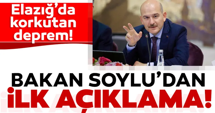 Son dakika haberi: Elazığ'daki depremin ardından İçişleri Bakanı Süleyman Soylu'dan ilk açıklama geldi!