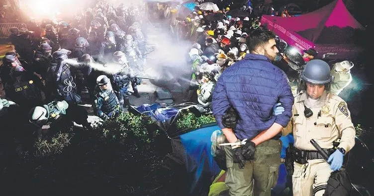 İsrail karşıtı öğrencilere cop, gaz, kelepçe