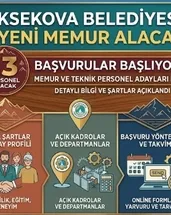 Yüksekova Belediyesi 13 Memur Alacak