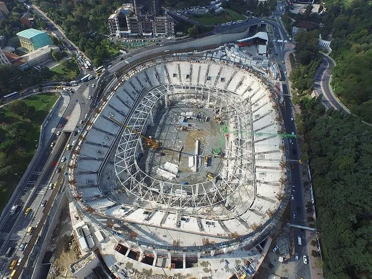 Vodafone Arena�nın çatısı yükselmeye başladı Son Dakika Spor Haberleri