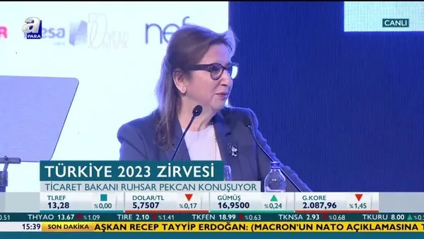 Ticaret Bakanı Ruhsar Pekcan'dan Türkiye 2023 Zirvesi'nde önemli açıklamalar