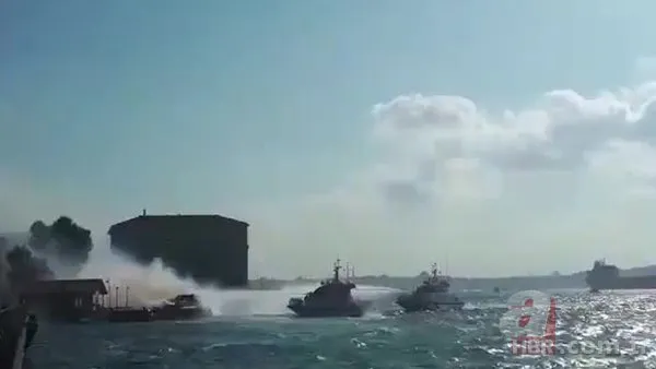 İstanbul Boğazı'nda tekne yangı