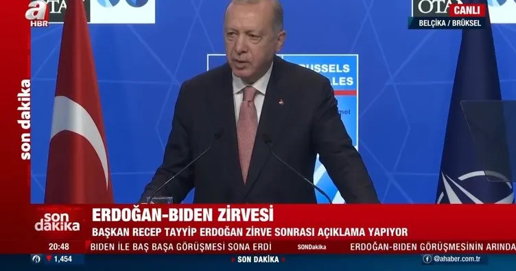 Son dakika: Başkan Erdoğan’dan Biden ile görüşme sonrası önemli açıklamalar: PKK/PYD’ye desteği sonlandırın