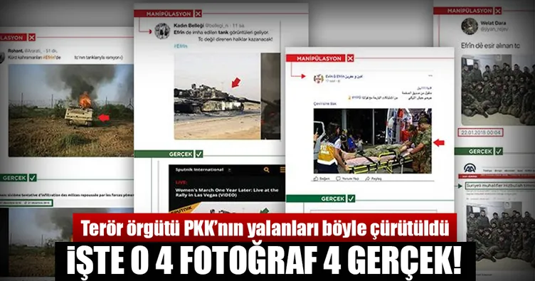 Terör örgütü PKK'nın sosyal medya yalanları: 4 fotoğraf 4 gerçek