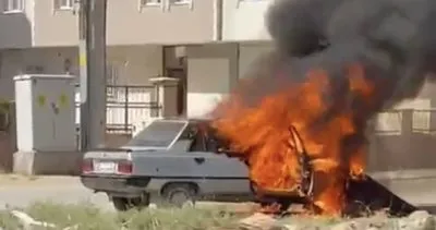 Nusaybin’de seyir halindeki LPG’li otomobil alev alarak yandı #mardin