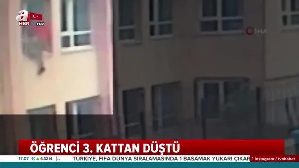 Beşinci sınıf öğrencisi camdan düştü!