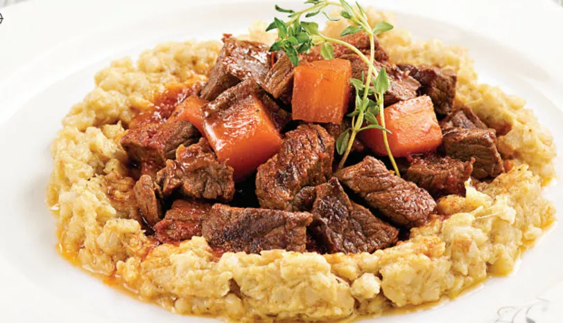 Hünkarbeğendi Patlıcanlı Keşkek İle Tarifi Et Yemekleri Sofra