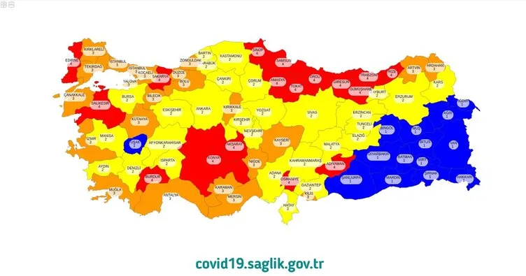 Risk haritası açıklandı! İstanbul, Ankara, İzmir hangi renk ve hangi risk grubunda? İşte Türkiye risk haritası ile düşük, orta ve yüksek riskli iller?