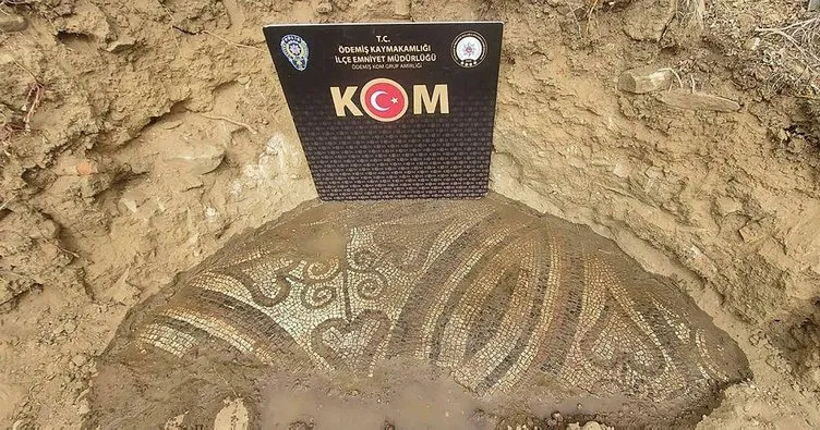 İzmir’de 2 bin yıllık mozaik ele geçirildi! 1 gözaltı