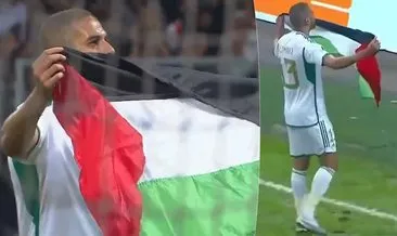 Son dakika: İslam Slimani attığı golün ardından Filistin bayrağı açtı!