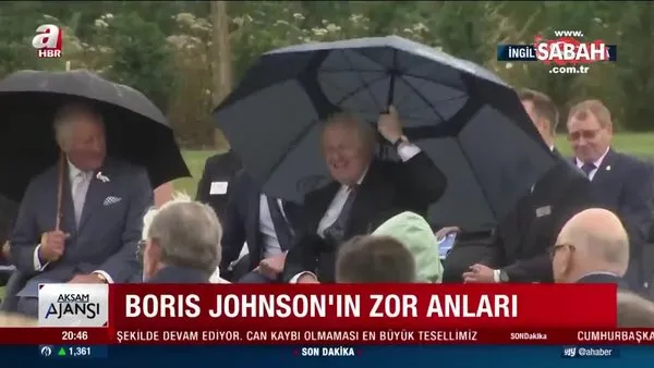 Boris Johnson'ın şemsiye ile imtihanı güldürdü | Video