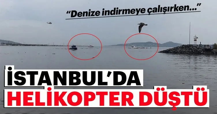 Son dakika: Bostancı açıklarında bir helikopter düştü