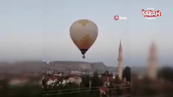 Sıcak hava balonu minarenin alemine çarptı, yürekler ağza geldi | Video