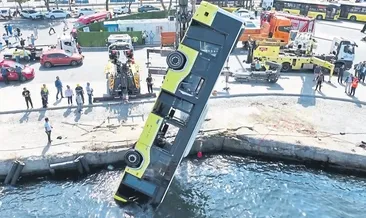 İETT otobüsü denize uçtu