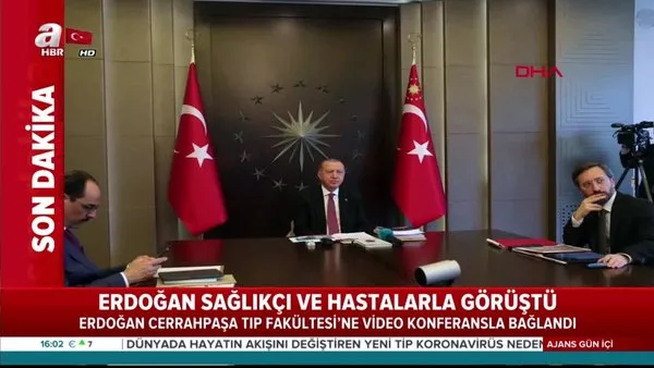 Son dakika: Cumhurbaşkanı Erdoğan, sağlıkçılar ve hastalarla görüştü | Video