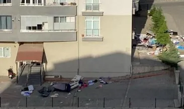 Sinir krizi geçirdi, eşyaları balkondan aşağıya attı #nevsehir