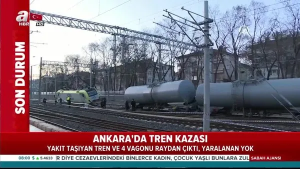 Ankara'da yük treninin vagonları raydan çıktı!