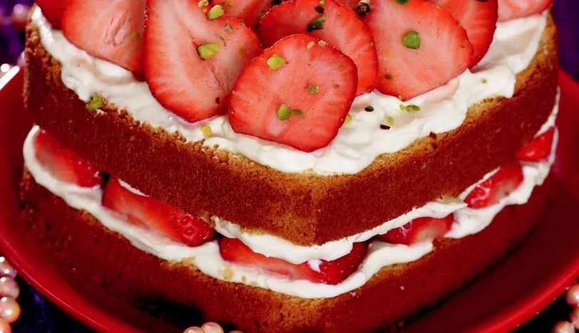 Beyaz Çikolatalı ve Çilekli Pasta