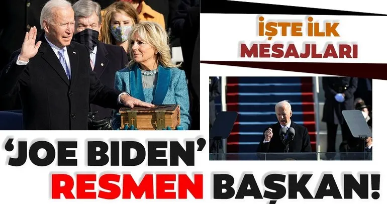 SON DAKİKA: Joe Biden yemin ederek 46. ABD Başkanı oldu! İşte Joe Biden’ın ilk mesajları...