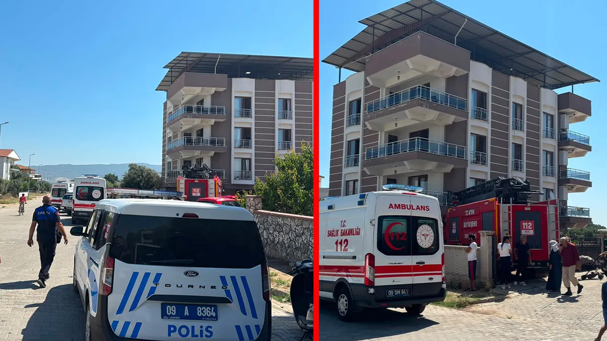 Aydın Köşk'te yangın çıkan evin görüntüsü