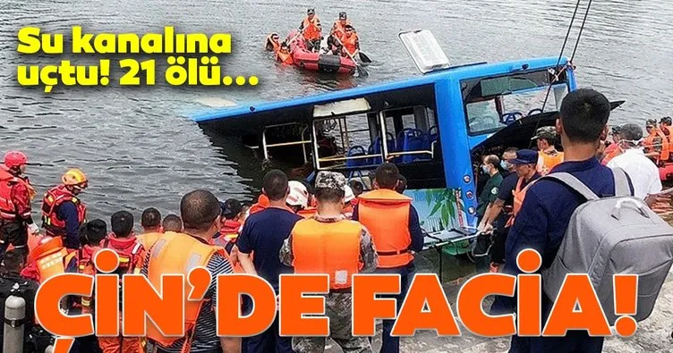 Çin’de feci kaza! Öğrenci taşıyan otobüs su kanalına düştü! 21 ölü...