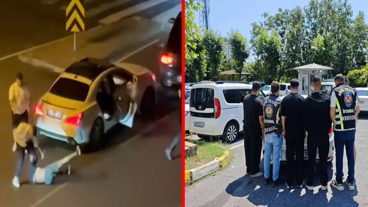 Başakşehir'de trafikte kavga eden kişilerin polis tarafından yakalanması