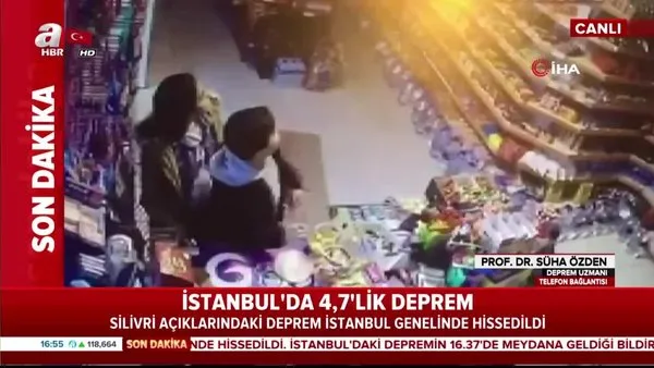 İstanbul'da 4.7 büyüklüğündeki deprem anında alışveriş yapan vatandaşların panikle kaçma anları kamerada!
