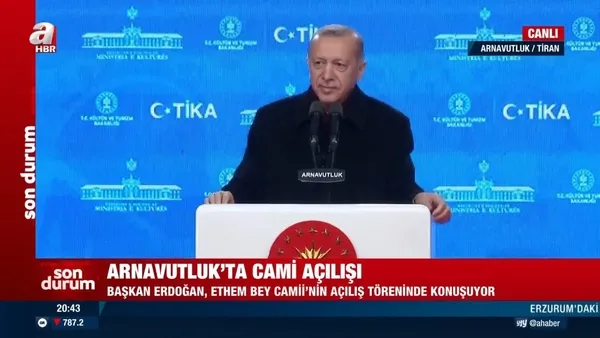 Son dakika: Başkan Erdoğan, Arnavutluk’ta Ethem Bey Camii açılışına katıldı