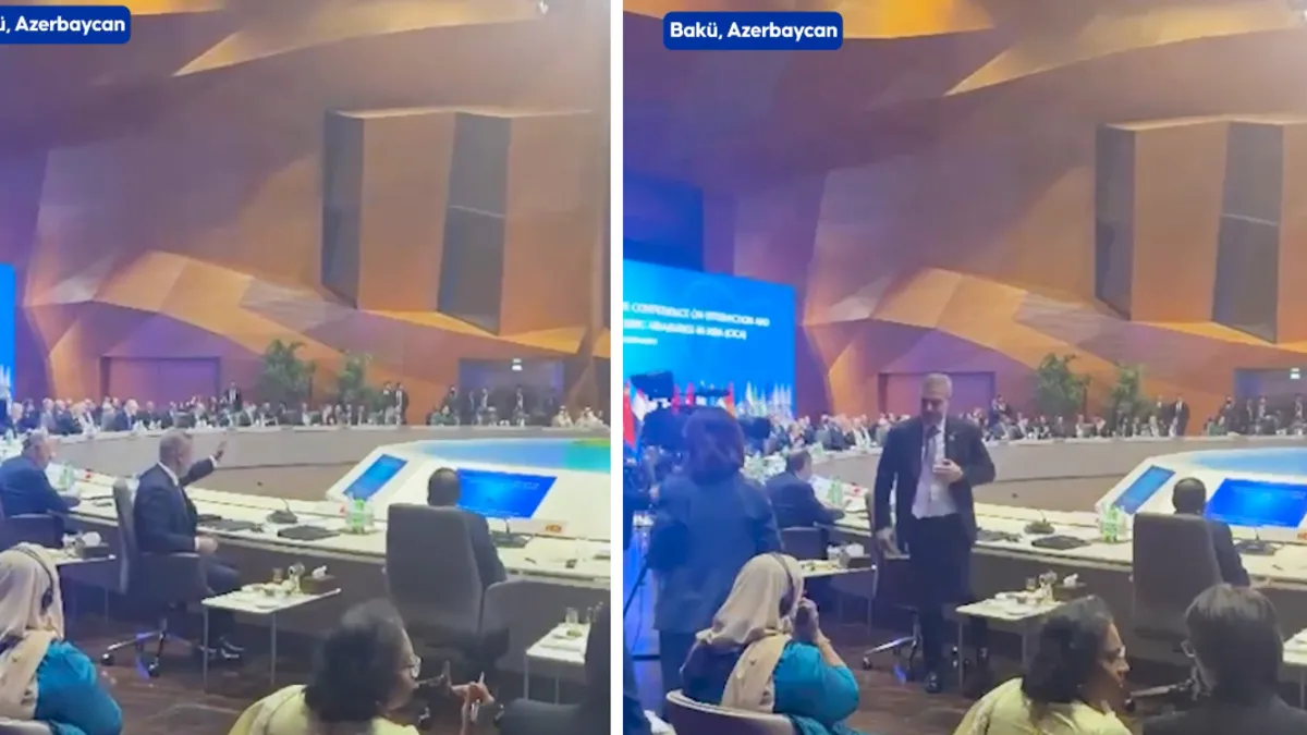 Dışişleri Bakanı Hakan Fidan İsrail Cumhurbaşkanı Herzog'un konuşması başlarken salonu terk etti