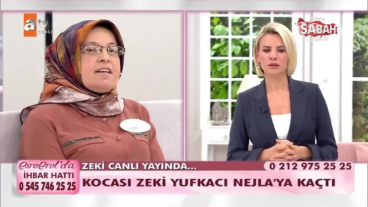 Esra Erol'da ikinci yufkacı vakasında yeni gelişme! Esra Erol, Zemzem Hanım’ı 24 yıllık eşi Zeki ile canlı yayında karşı karşıya getirdi | Video