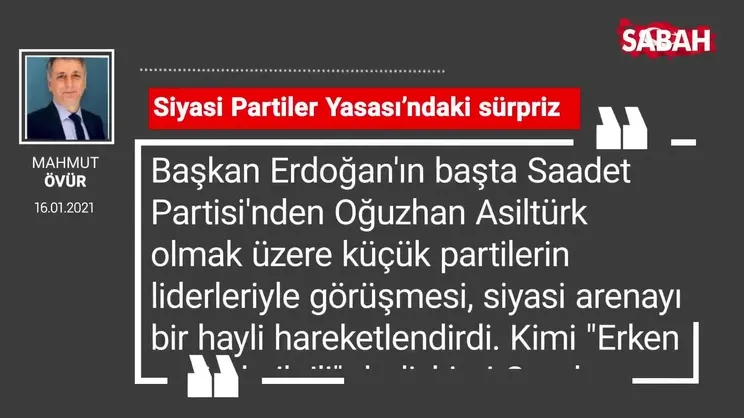 Mahmut Övür | Siyasi Partiler Yasası’ndaki sürpriz