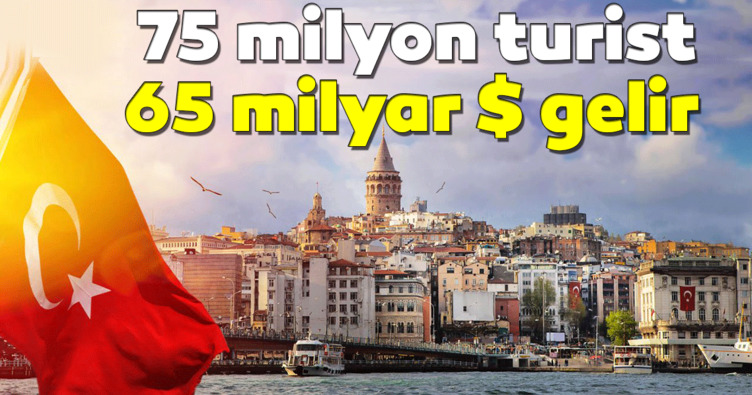 75 milyon turist 65 milyar $ gelir