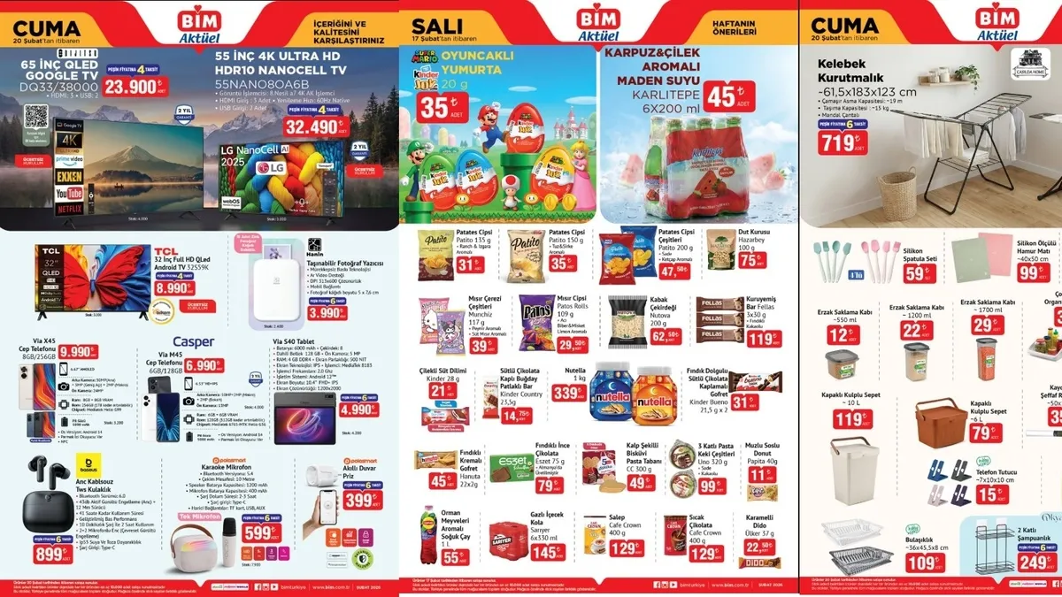 FIRSAT ÜSTÜNE FIRSAT! BİM aktüel indirimleri 17-20 Şubat: çamaşır kurutmalık, ütü masası, çaydanlık,tava...