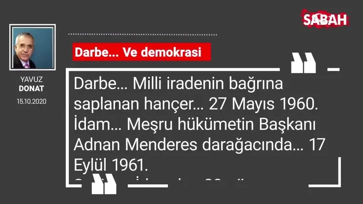 Yavuz Donat 'Darbe... Ve demokrasi'