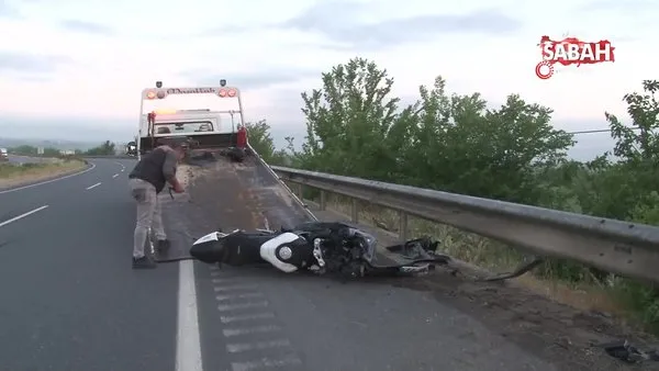 Bariyere çarparak 27 metre savrulan motosiklet sürücüsü hayatını kaybetti | Video