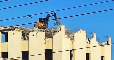 6 katlı binanın üzerine iş makinası çıkarıldı #adiyaman