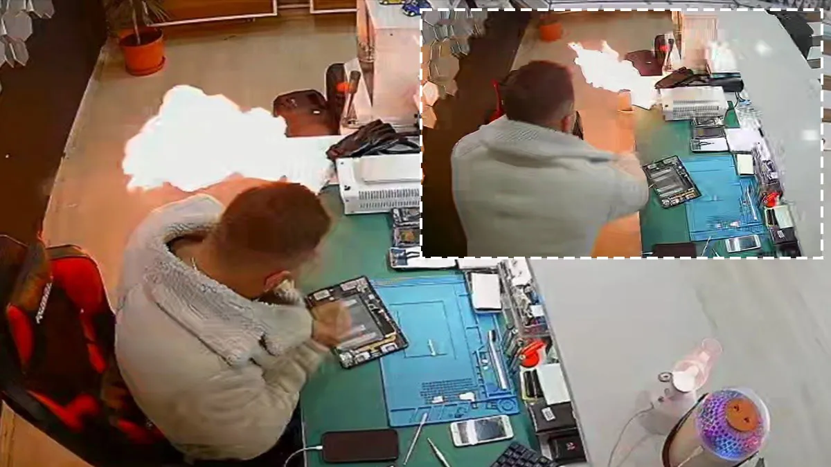 Bayburt’ta korkutan patlama! Şişen batarya saniyeler içinde alev topuna döndü: O anlar kameraya yansıdı Bayburt’ta korkutan patlama! Şişen batarya saniyeler içinde alev topuna döndü: O anlar kameraya yansıdı